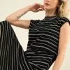 Cupshe Tuesday Striped Cap Sleeve Midi Dress