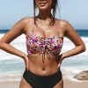 Cupshe Caitlynn Floral Halter Drawstring Bikini