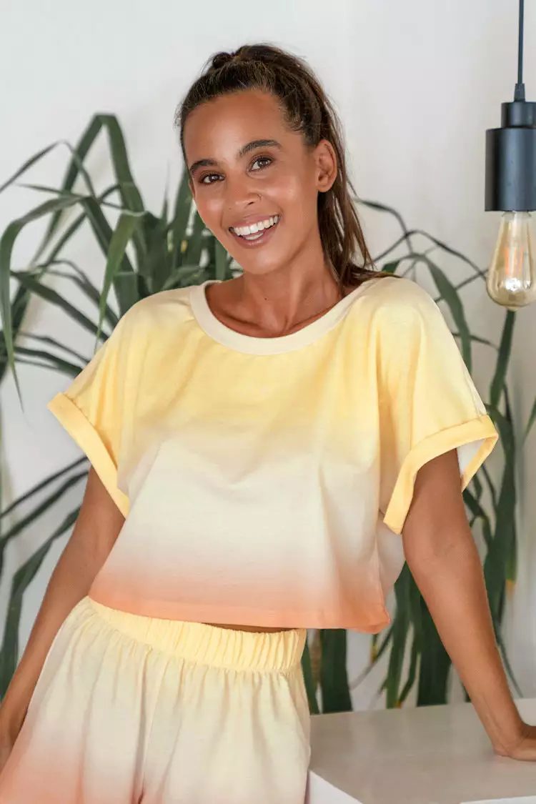 Cupshe Citrus Groove Ombre Print Sweatshirt 5 Cupshe Citrus Groove Ombre Print Sweatshirt - Image 5