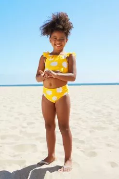 Cupshe Mya Tropical Leafy Ruffle Bikini For Toddler Girls And Girls