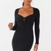 Cupshe Theresa Black Tie Front Halter Dress