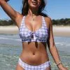 Cupshe Summertime Gingham Keyhole Bikini Top & Hipster Bikini Bottom Set