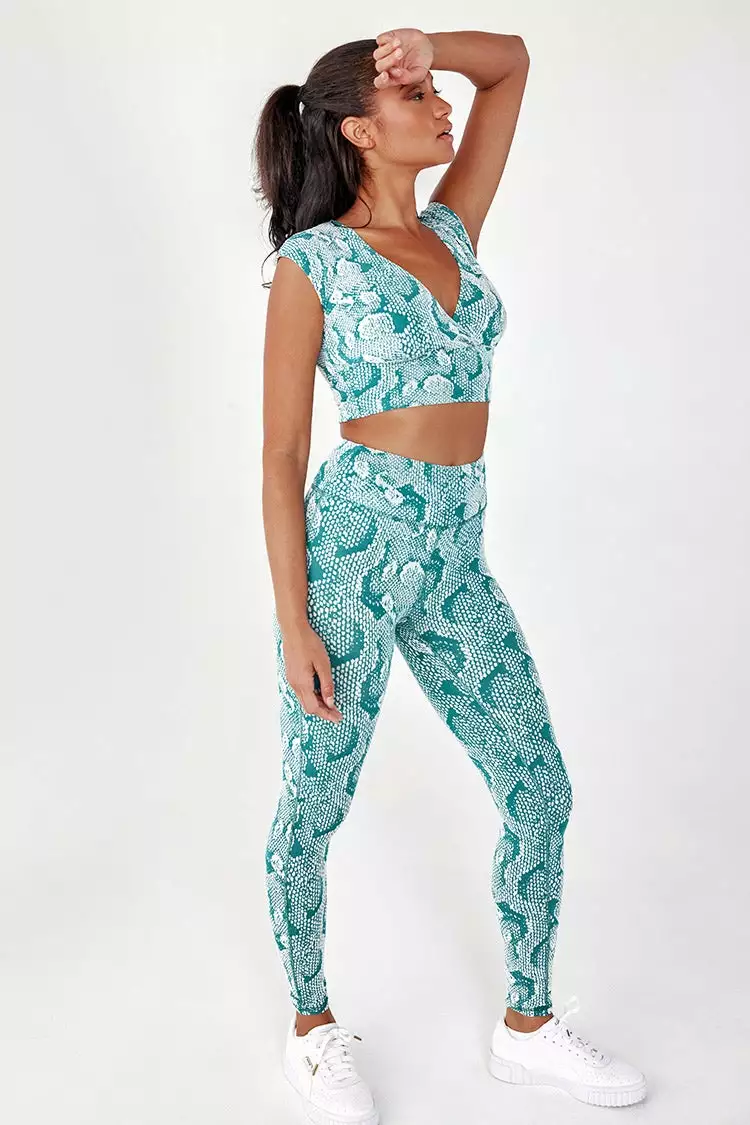 Cupshe Pandora Snake V-neck Crop High Waisted Matching Set 1 Cupshe Pandora Snake V-neck Crop High Waisted Matching Set
