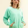 Cupshe High Dive Green Oversized Sweatshirt