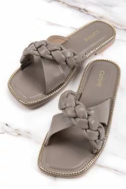 Cupshe Plaite Braided Strap Slide Sandals