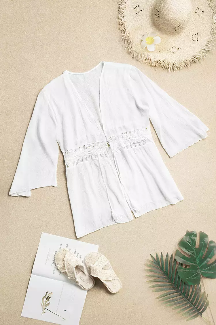 Cupshe Leila Crochet Tassel Drawstring Kimono 4 Cupshe Leila Crochet Tassel Drawstring Kimono - Image 4