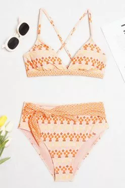 Cupshe Stefanie Geo Print Lace-up Back Bikini -Deals Cupshe Store 1 0864ae29 1fe1 4d15 ad23 8e62a8d74258