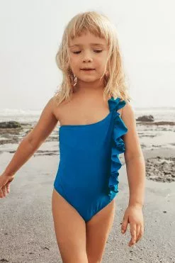 Cupshe Indie One Shoulder Ruffle One Piece Swimsuit For Toddler Girls And Girls