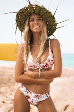 Cupshe Floral And Striped Reversible Bikini