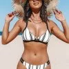 Cupshe Lennon Contrast Trim Striped Bikini