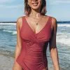 Cupshe Shirred Scoop Back One Piece Swimsuit