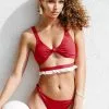 Cupshe Red Ruffle Lace Cut Out Bikini