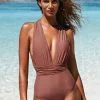 Cupshe Emerald Ruched Plunging One Piece Swimsuit