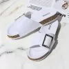 Cupshe Beachwood White Buckle Strap Slide Sandals