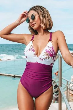 Cupshe Romantic Floral O-Ring One Piece Swimsuit