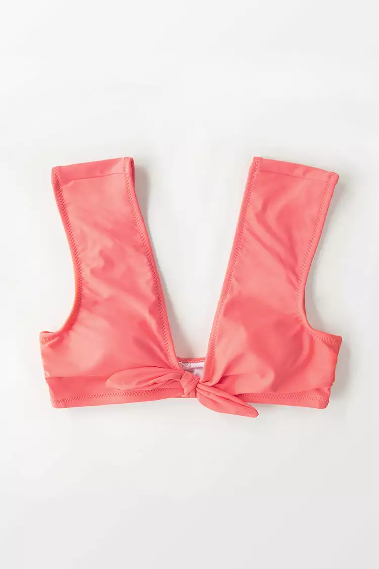 Cupshe Neon Pink Cap Sleeve Knotted Bikini Top 3 Cupshe Neon Pink Cap Sleeve Knotted Bikini Top - Image 3