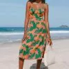 Cupshe Lauryn Tropical Tie Shoulder Slip Dress