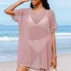 Cupshe Tinsley Pink V-neck Tassel Split Cover Up