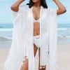 Cupshe Rosemary Tassel Trim Split Kimono