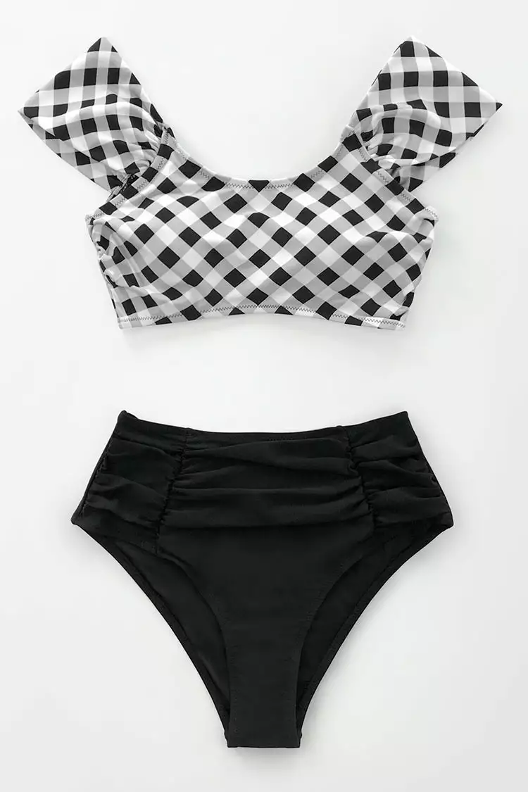 Cupshe Black and White Gingham Bikini 4 Cupshe Black and White Gingham Bikini - Image 4