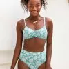 Cupshe Siena Floral Ruched High Waisted Bikini