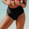 Cupshe Black Scalloped High Waisted Bikini Bottom