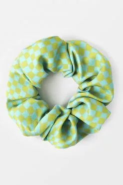 Cupshe Papaya Green Gingham Ruching Hair Tie