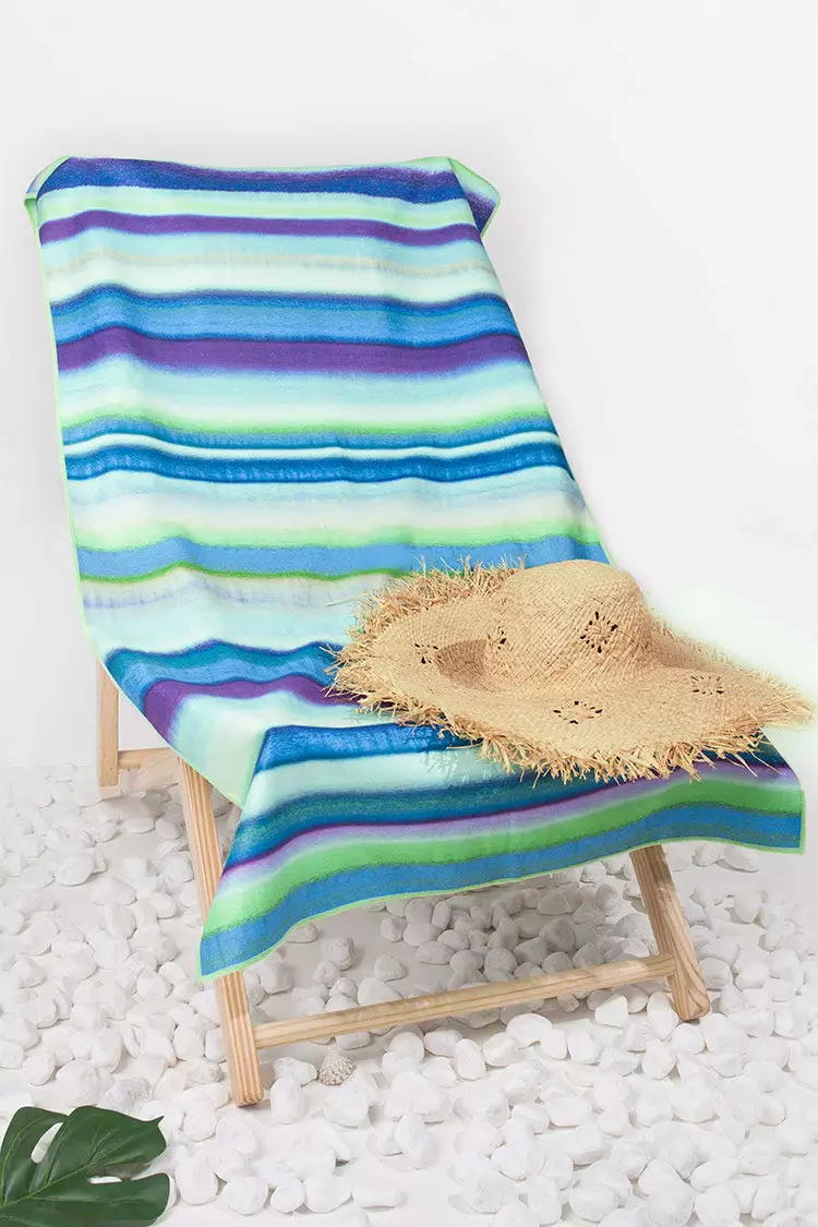 Cupshe Lagoon Striped Beach Blanket 2 Cupshe Lagoon Striped Beach Blanket - Image 2