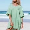 Cupshe Arden Light Green V-neck T Shirt Dress