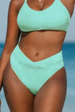 Cupshe Spring Bloom Banded High Waist Bikini Bottom