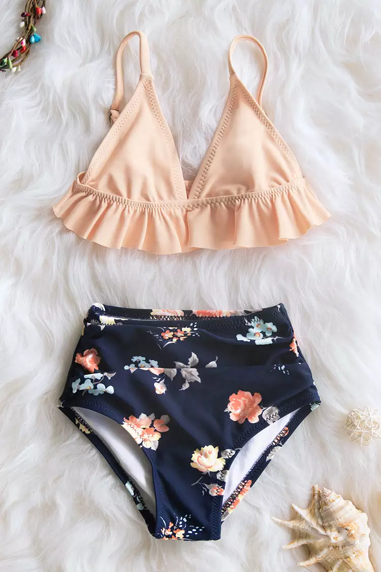 Cupshe Pink Ruffle Bikini with High Waist Bottom for Toddler Girls and Girls 4 Cupshe Pink Ruffle Bikini with High Waist Bottom for Toddler Girls and Girls - Image 4