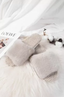 Cupshe Ravenna Plush Faux Rabbit Fur Slippers