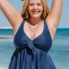 Cupshe Sydnie Bunny Tie Ruffle Plus Size Tankini Top
