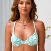 Cupshe Jane Floral Underwire Criss Cross Bikini Top