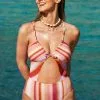 Cupshe Micaela Striped Cut-out One Piece Swimsuit
