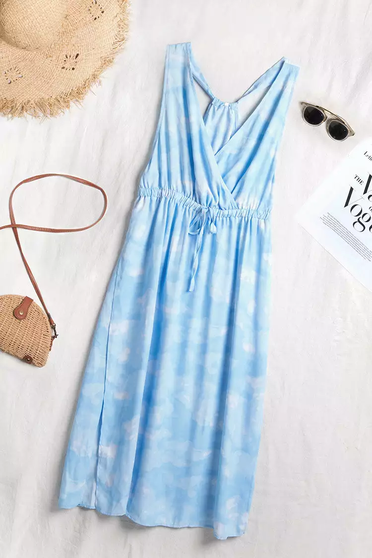 Cupshe Kourtney Abstract V-neck Drawstring Cover-up Dress 3 Cupshe Kourtney Abstract V-neck Drawstring Cover-up Dress - Image 3