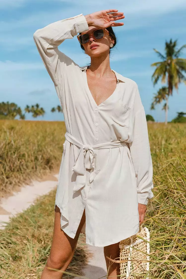 Cupshe Johanna Belted Button Front Shirt Kimono 1 Cupshe Johanna Belted Button Front Shirt Kimono