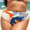 Cupshe Desiree Tropical High Waisted Plus Size Bikini Bottom