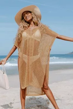 Cupshe Rosalyn Orange Hollow Out Split Cover Up