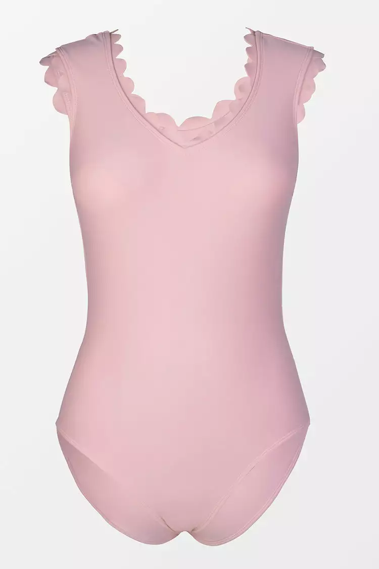 Cupshe Sidney Pink V-neck Scalloped One Piece Swimsuit 3 Cupshe Sidney Pink V-neck Scalloped One Piece Swimsuit - Image 3