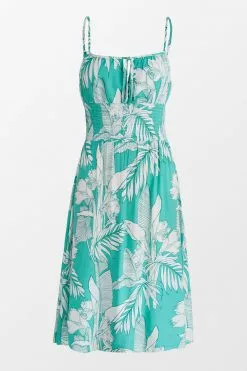Cupshe Madilyn Green Tropical Slip Dress
