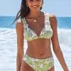 Cupshe Malaya Paisley Triangle Buckle Decor Bikini