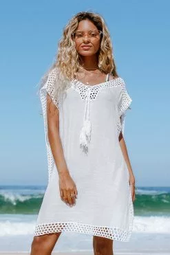 Cupshe Maliah Crochet Trim Tassel Cover Up