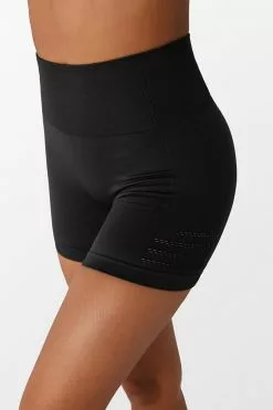 Cupshe Orchid Black Mid Waist Biker Shorts