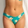 Cupshe Miracle Aqua Floral Low Waisted Bikini Bottom
