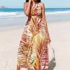 Cupshe Annabella Yellow Tropical Plants Dress