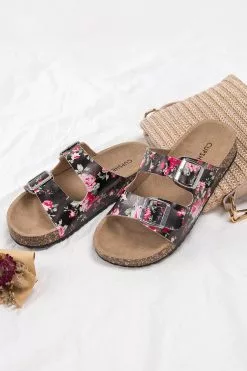 Cupshe Laurel Floral Buckle Strap Slide Sandals