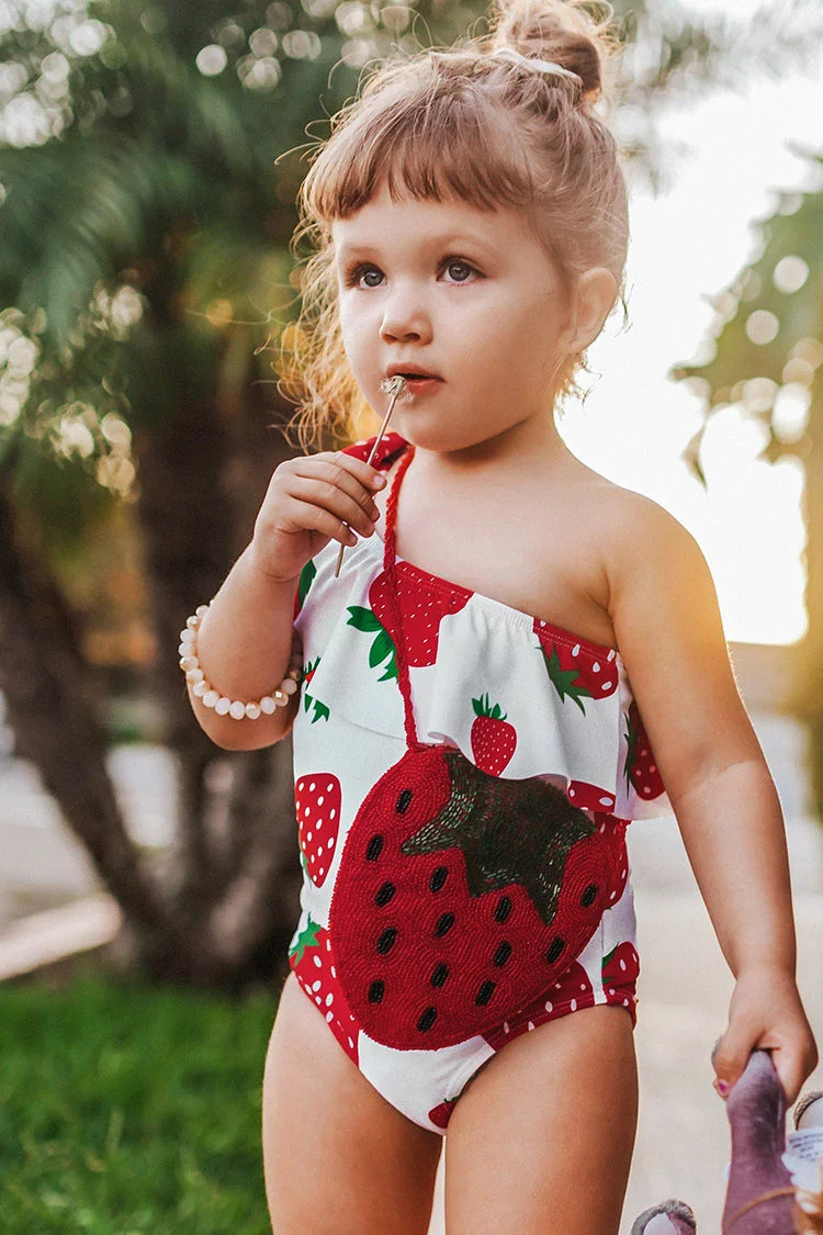 Cupshe Daisy Strawberry Print One Piece Swimsuit For Toddler Girls And Girls 1 Cupshe Daisy Strawberry Print One Piece Swimsuit For Toddler Girls And Girls