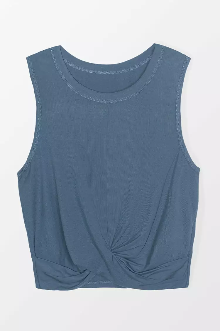 Cupshe Shimmer Sleeveless Twist Sweatshirt 2 Cupshe Shimmer Sleeveless Twist Sweatshirt - Image 2