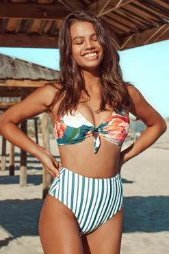 Cupshe Floral and Stripe Knotted High Waisted Bikini 6 Cupshe Floral and Stripe Knotted High Waisted Bikini -Deals Cupshe Store 1 3a2d0798 19eb 44dc a972 e5619956bc4b